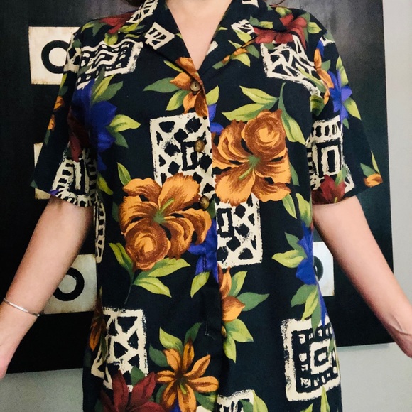 Vintage- purple tropical shirt - Picture 3 of 4